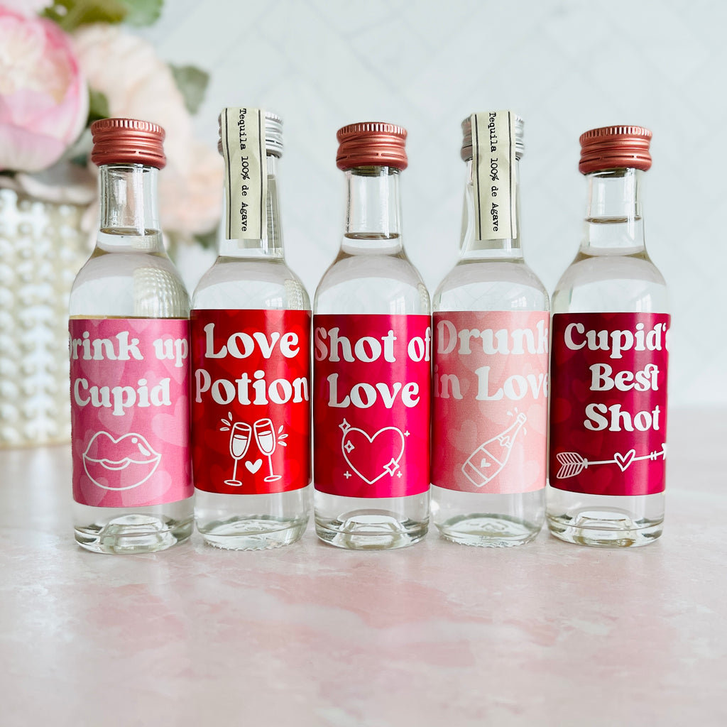 Valentine Mini Liquor Bottle Labels Chicfetti