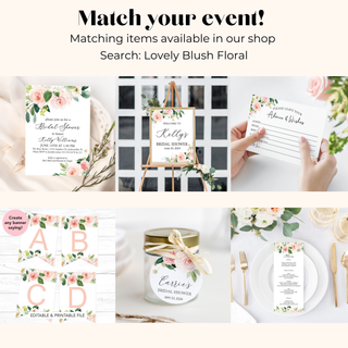 Lovely Blush Floral Printable Custom Sign