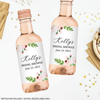 Light Pink Floral Wine Labels