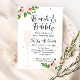 Floral Bubbly Bridal Shower Invitations