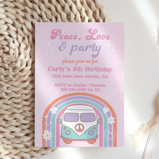 Peace Love and Party Invitations