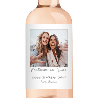 Personalized Best Friend Photo Wine Label