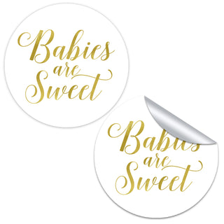 Babies Are Sweet Gold Foil Favor Stickers