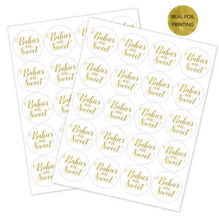 Babies Are Sweet Gold Foil Favor Stickers