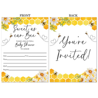 Sweet as Can Bee Baby Shower Invitations - 20 ct