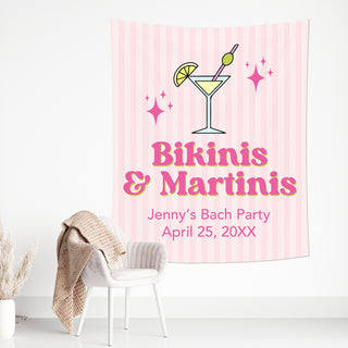 Bikinis and Martinis Personalized Backdrop
