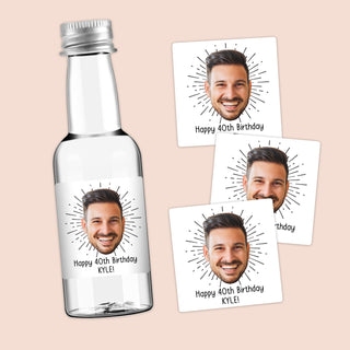 Birthday Face Mini Shot Labels