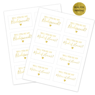 Will You Be My Bridesmaid Mini Champagne Bottle Labels