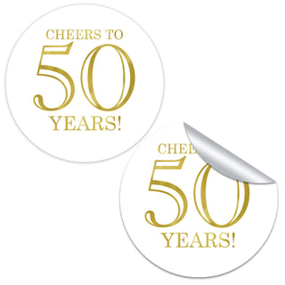 Cheers to 50 Years Favor Stickers