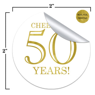 Cheers to 50 Years Favor Stickers