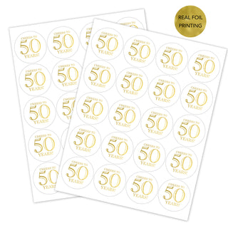 Cheers to 50 Years Favor Stickers