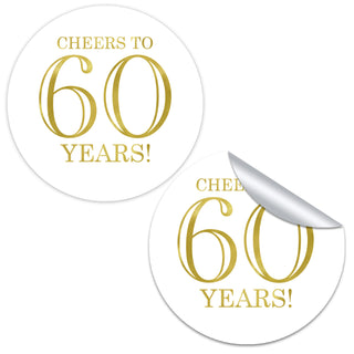 Cheers to 60 Years Favor Stickers