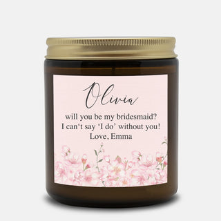 Bridesmaid Cherry Blossom Amber Glass Candle - 9 oz