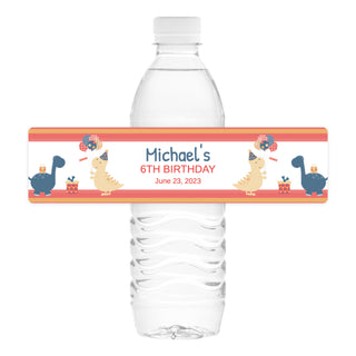 Dinosaur Party Water Bottle Labels