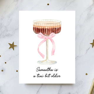 Espresso Martini A Tini Bit Older Birthday Card for Her
