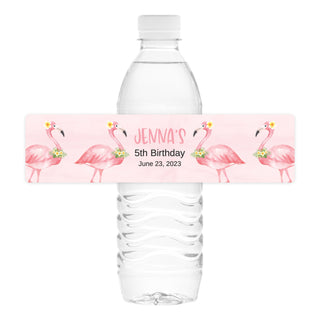 Flamingo Fun Water Bottle Labels