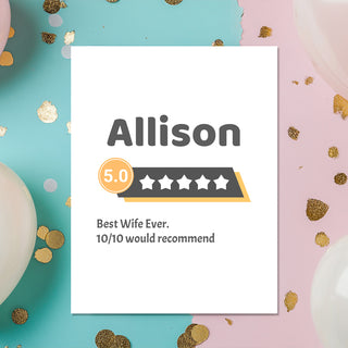 Funny Birthday Card for Wife