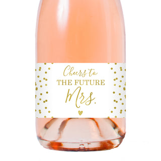 Cheers to The Future Mrs Foil Mini Champagne Bottle Labels
