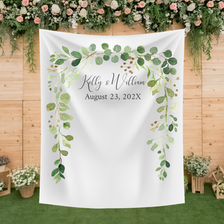 Greenery Personalized Backdrop