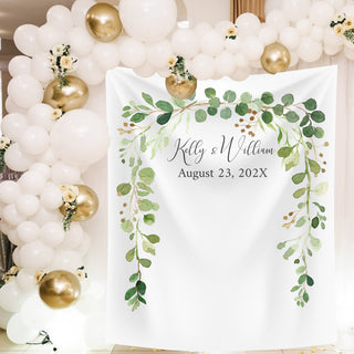 Greenery Personalized Backdrop