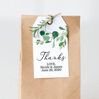 Greenery Printable Favor Tags