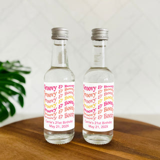 Groovy and Boozy Mini Shot Labels