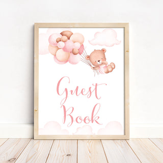 Balloon Bear Guest Book Sign
