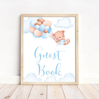 Balloon Bear Guest Book Sign