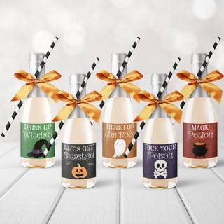 Halloween Mini Champagne Bottle Labels