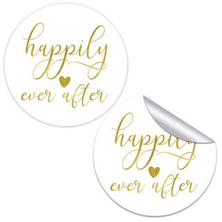 Happily Ever After Gold Foil Favor Stickers