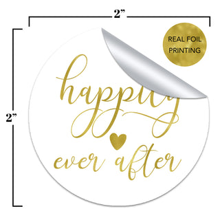 Happily Ever After Gold Foil Favor Stickers