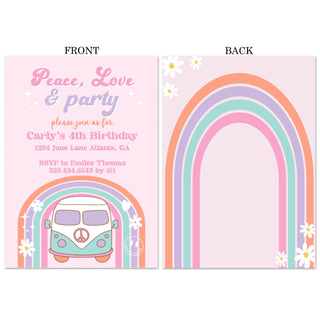 Peace Love and Party Invitations