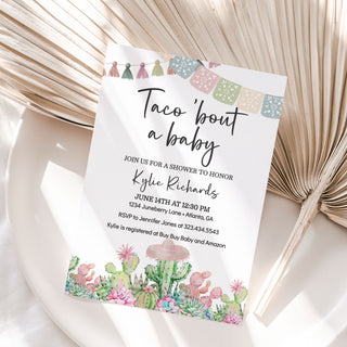 Taco Bout a Baby Shower Pink Fiesta Invitations