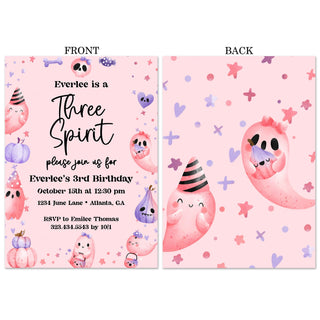 Three Spirit Watercolor Birthday Invitations