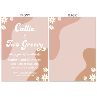 Two Groovy Pink Birthday Invitations