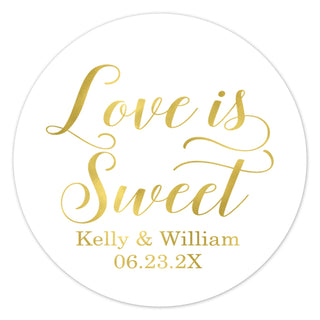 Love is Sweet Foil Favor Stickers