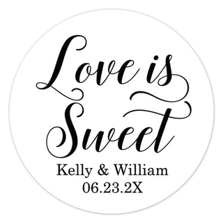 Love is Sweet Foil Favor Stickers