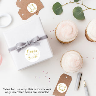 Love is Sweet Gold Foil Favor Stickers