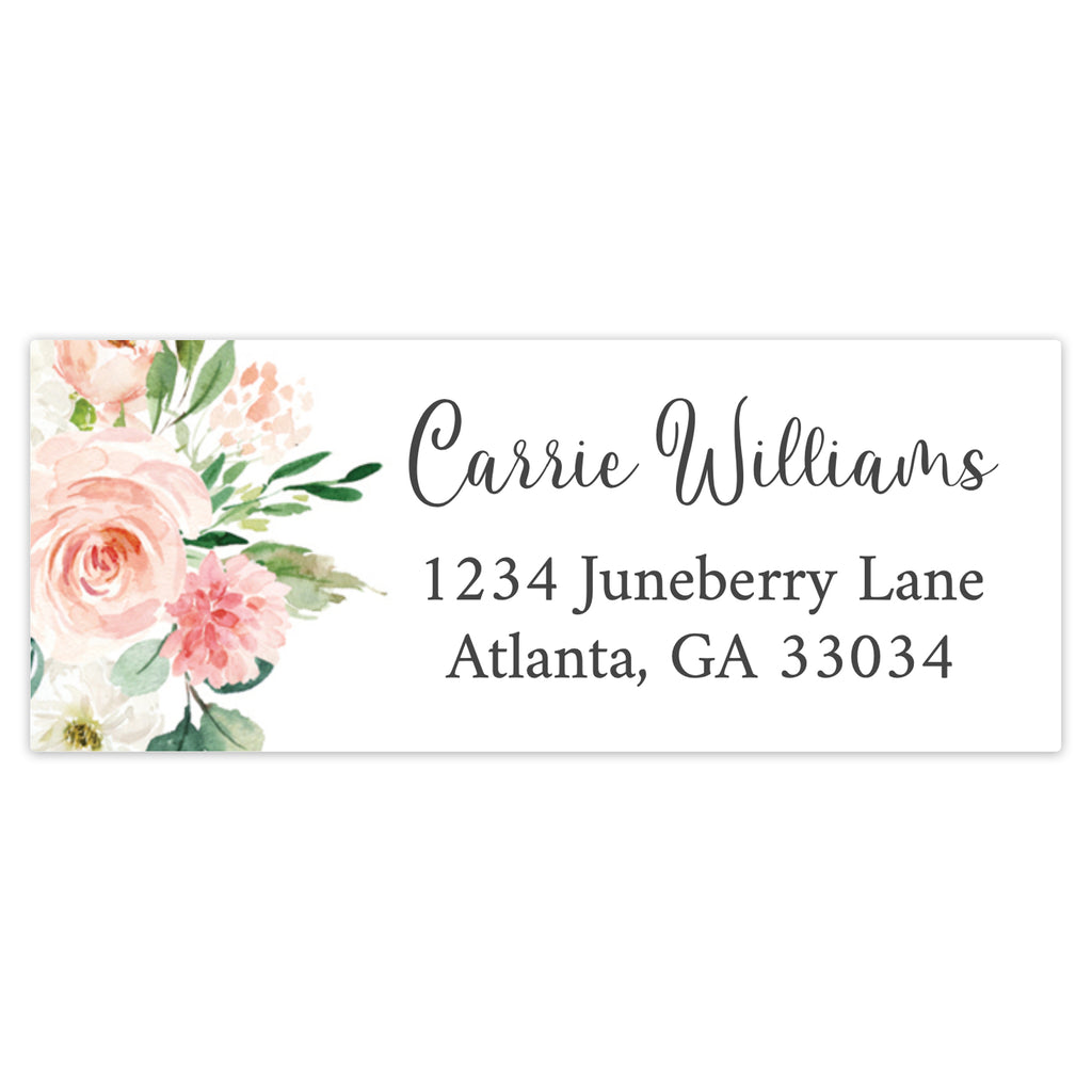 Custom Bright Floral Return Address Labels - 90 Self-Adhesive Labels, 1.25x2.75", Rounded Corners
