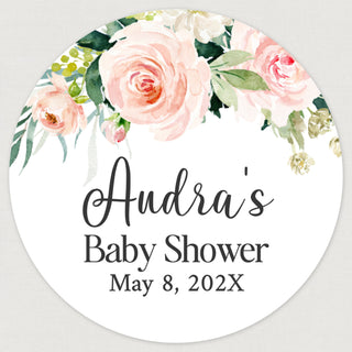 Lovely Blush Floral Favor Stickers