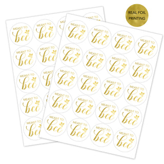 Meant to Bee Gold Foil Favor Stickers
