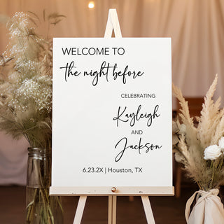 Minimal Wedding Rehearsal Welcome Sign