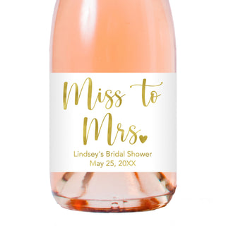 Miss to Mrs Foil Foil  Champagne Labels