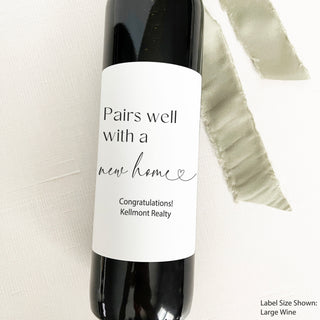 Pairs Well With A New Home Wine Bottle Label