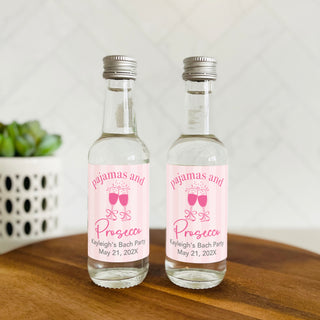 Pajamas and Prosecco Mini Shot Labels