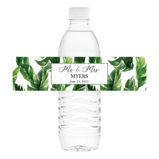 Palm Leaf Water Bottle Labels