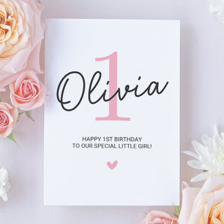 Personalized 1st Birthday Card for Daughter