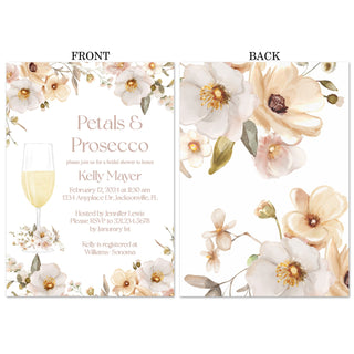 Petals & Prosecco Floral Bridal Shower Invitations