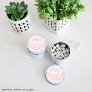 Pink Daisy Favor Stickers