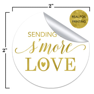 Sending You S'more Love Gold Foil Favor Stickers